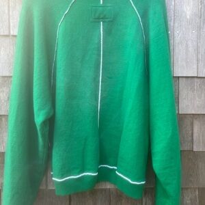 We The Free Bright Green Sweater with White Trim